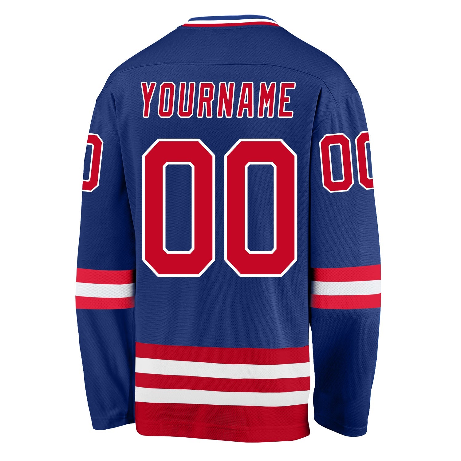 Custom Royal Red-White Hockey Jersey - Sky-Custom