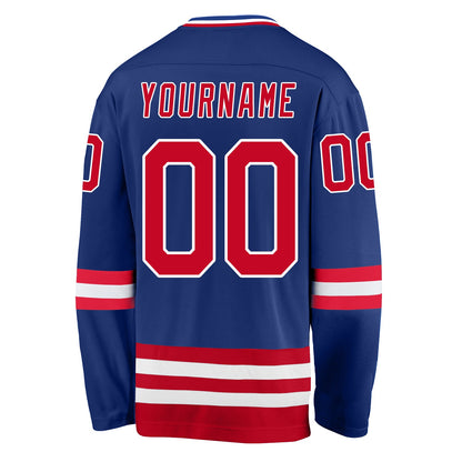 Custom Royal Red-White Hockey Jersey - Sky-Custom