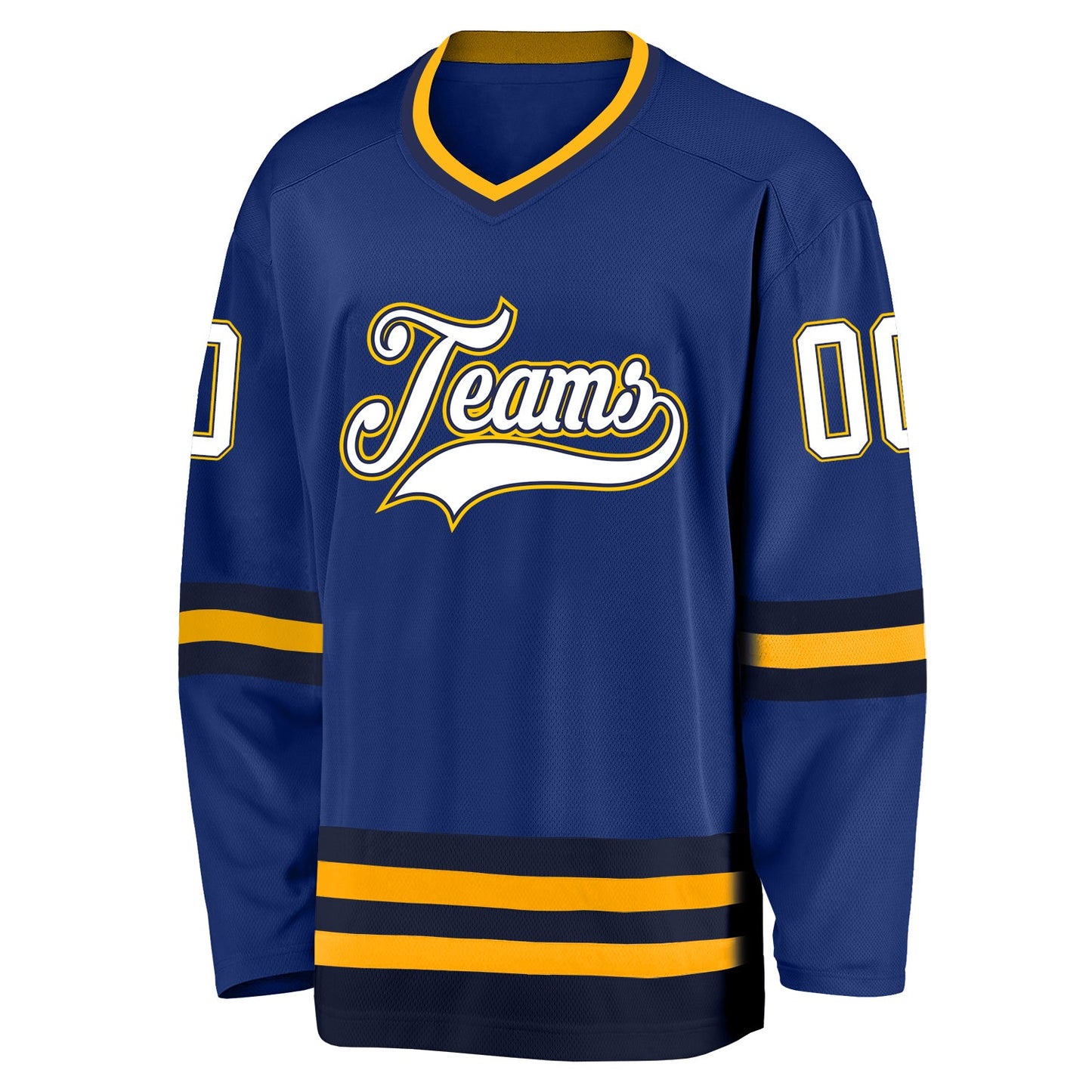 Custom Royal White-Navy Hockey Jersey - Sky-Custom