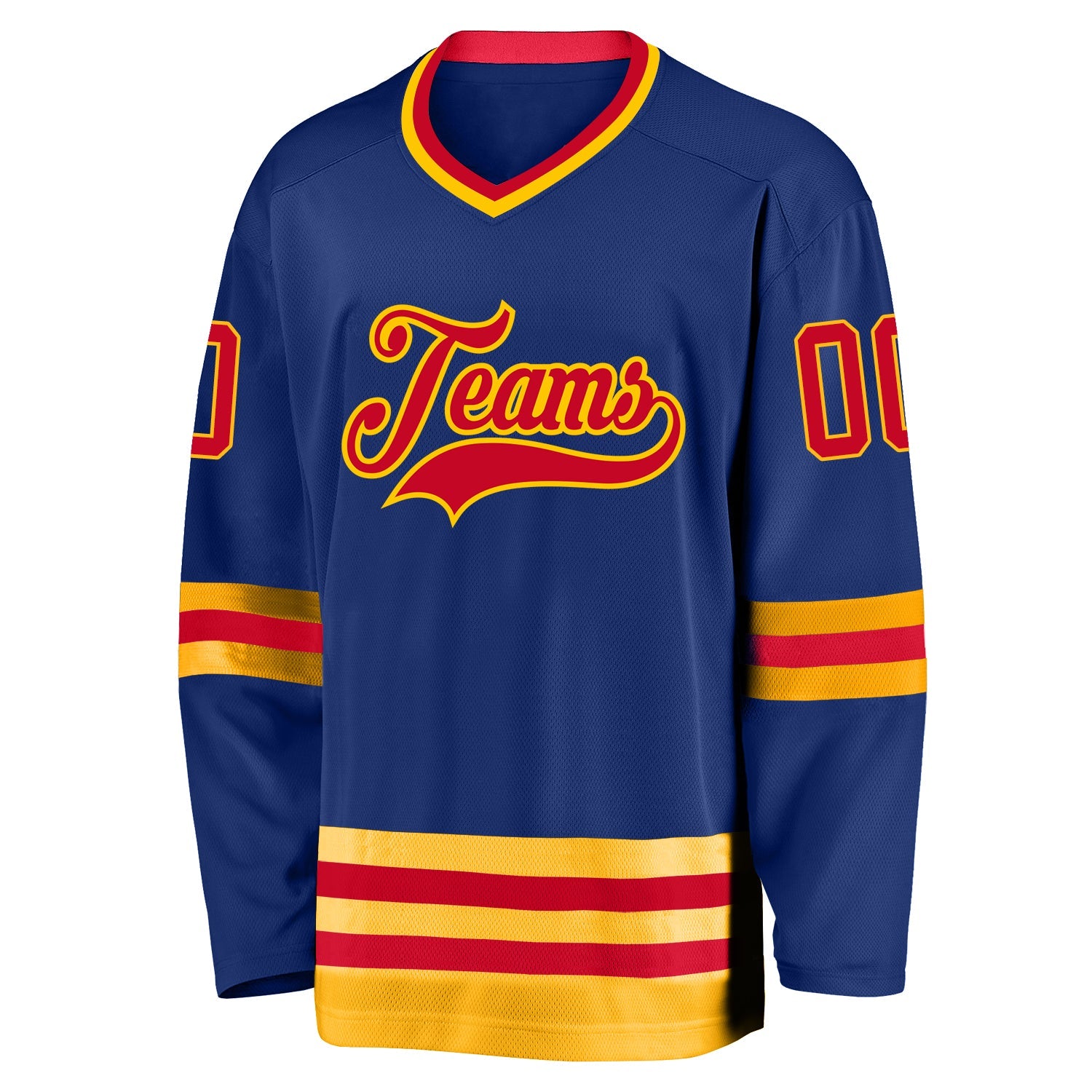 Custom Royal Red-Gold Hockey Jersey - Sky-Custom