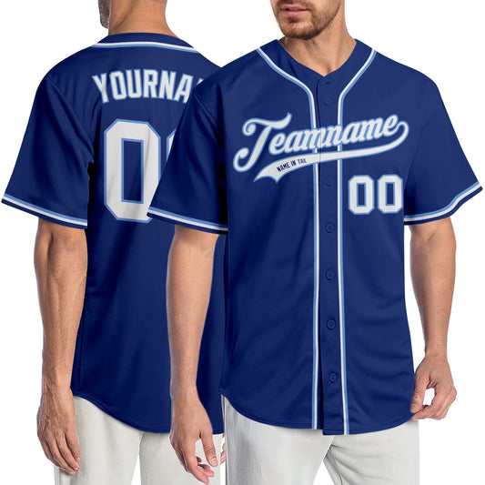 Custom Royal White-Light Blue Authentic Baseball Jersey - Sky-Custom