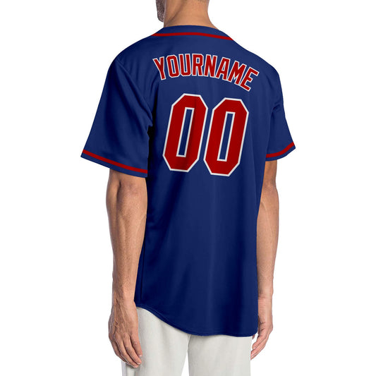 Custom Royal Red-White Authentic Baseball Jersey - Sky-Custom