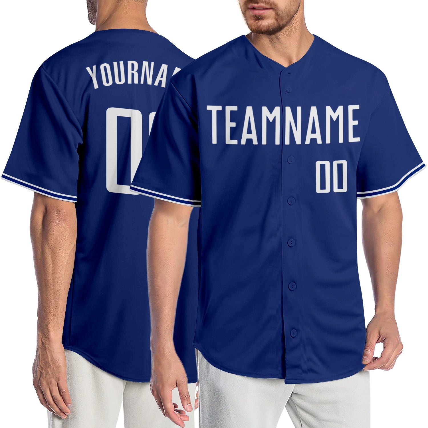 Custom Royal White Authentic Baseball Jersey - Sky-Custom