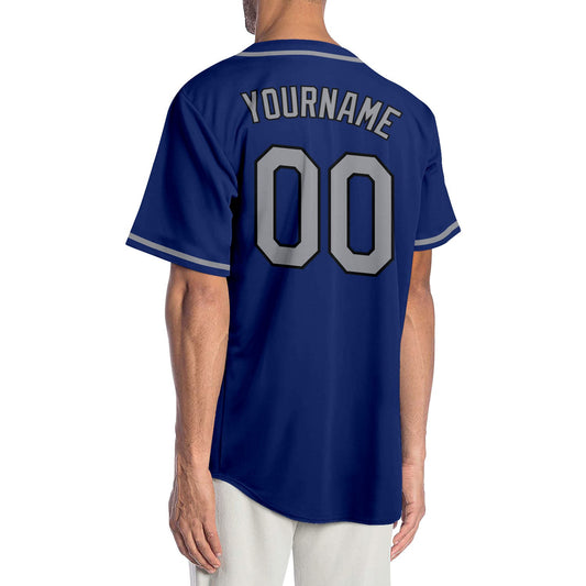 Custom Royal Gray-Black Authentic Baseball Jersey - Sky-Custom