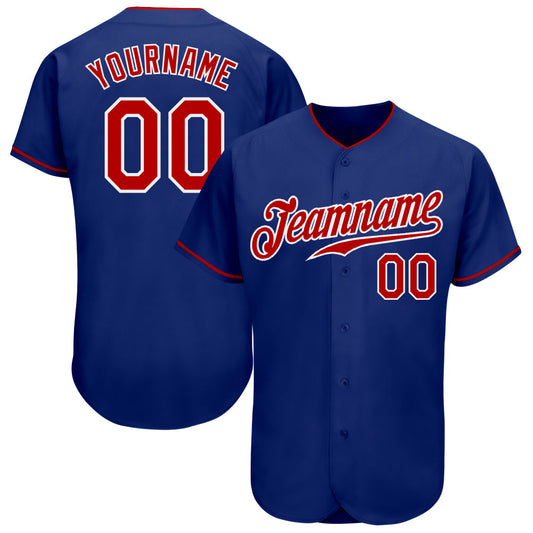 Custom Royal Red-White Authentic Baseball Jersey - Sky-Custom