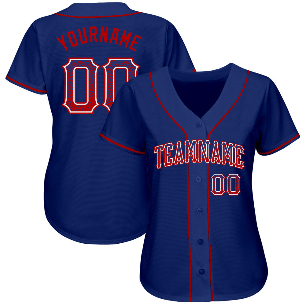 Custom Royal Red-White Authentic Drift Fashion Baseball Jersey - Sky-Custom