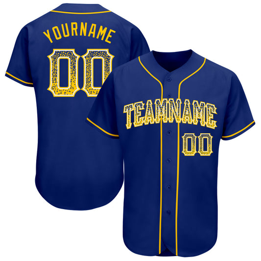Custom Royal Gold-White Authentic Drift Fashion Baseball Jersey - Sky-Custom