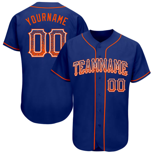 Custom Royal Orange-White Authentic Drift Fashion Baseball Jersey - Sky-Custom