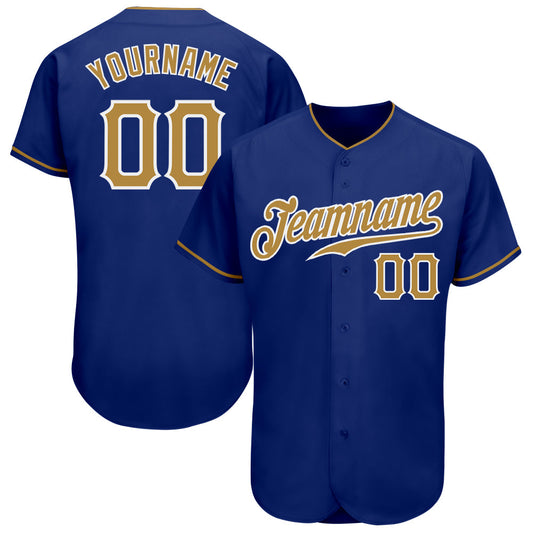 Custom Royal Old Gold-White Authentic Baseball Jersey - Sky-Custom