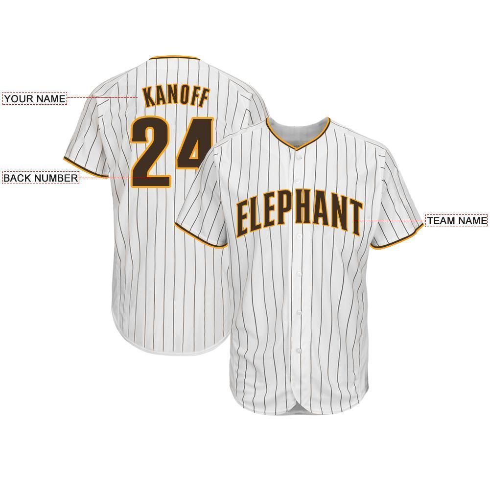 Custom White Brown Pinstripe Brown-Gold Baseball Jersey - Sky-Custom