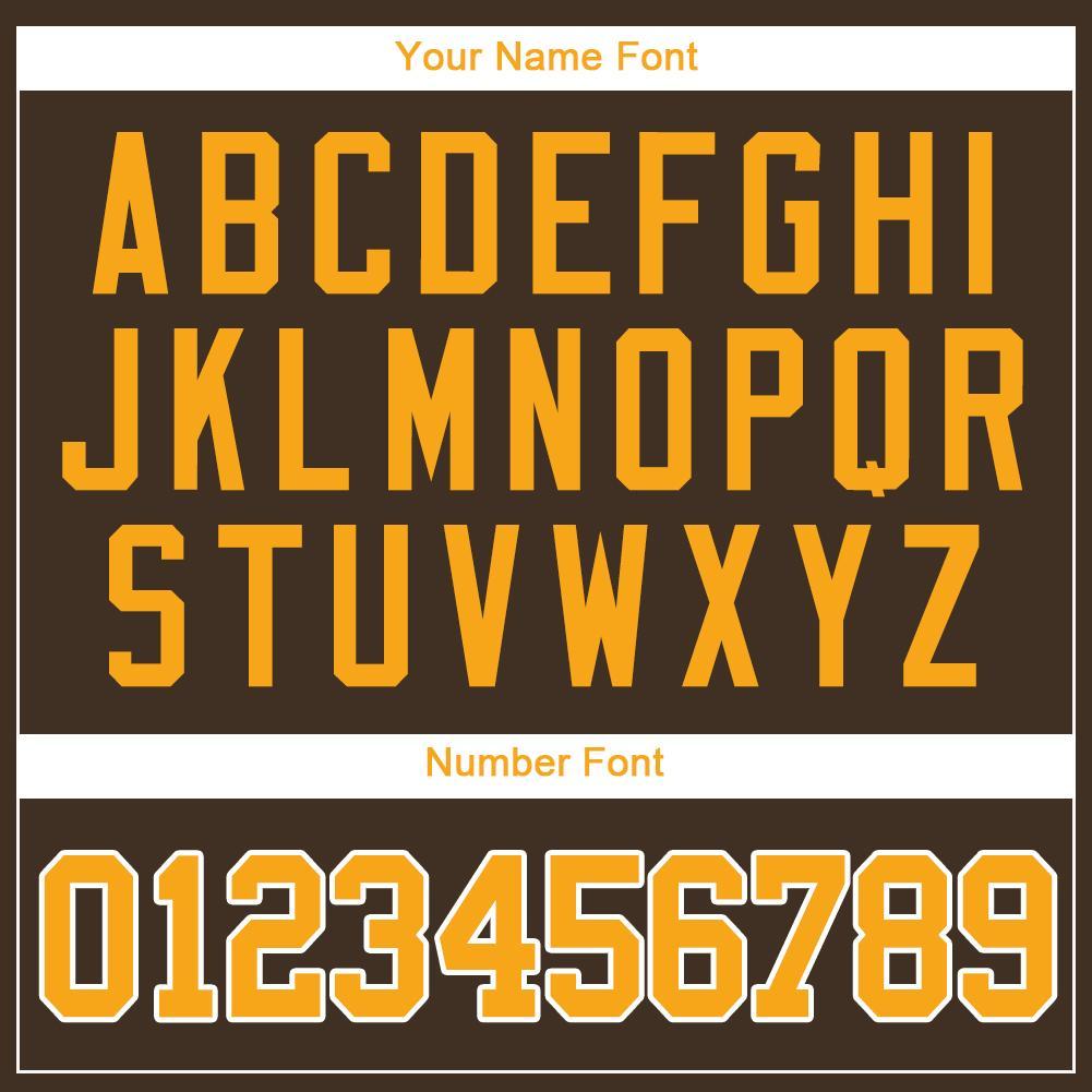 Custom Brown Gold-White Baseball Jersey - Sky-Custom