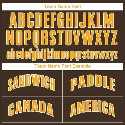 Custom Brown Gold-White Baseball Jersey - Sky-Custom