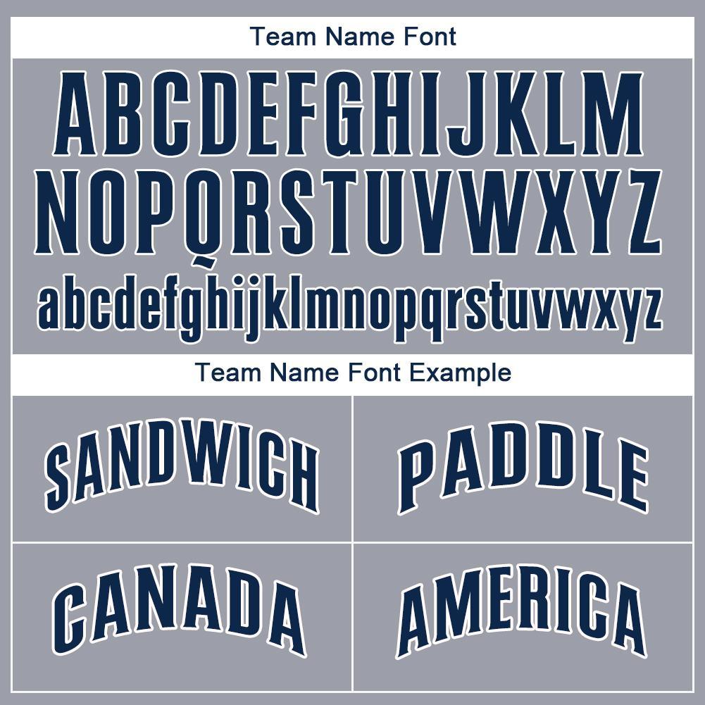 Custom Gray Navy-White Baseball Jersey - Sky-Custom