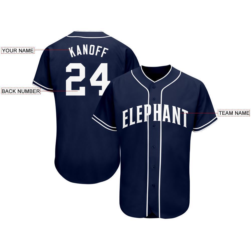 Custom Navy White Baseball Jersey - Sky-Custom