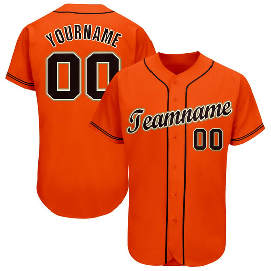 Custom Orange Black Cream-Old Gold Baseball Jersey - Sky-Custom