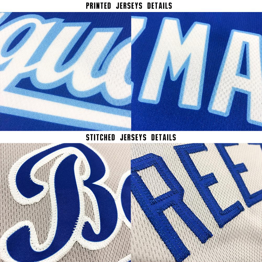 Custom Gray Navy-Teal Baseball Jersey - Sky-Custom