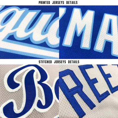Custom Gray Navy-Teal Baseball Jersey - Sky-Custom