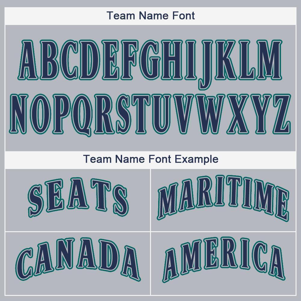 Custom Gray Navy-Teal Baseball Jersey - Sky-Custom