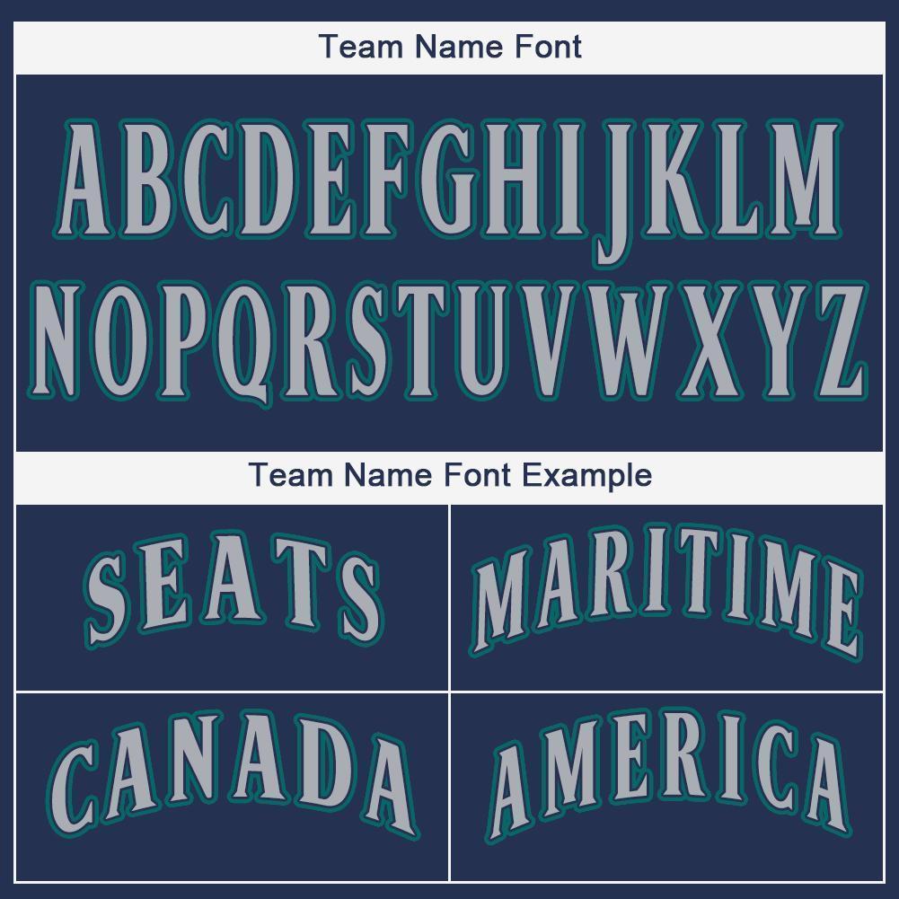Custom Navy Gray-Teal Baseball Jersey - Sky-Custom