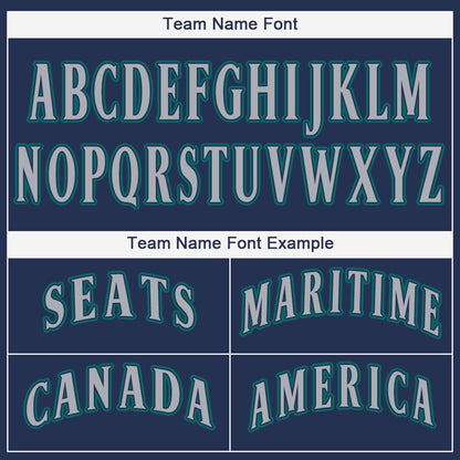 Custom Navy Gray-Teal Baseball Jersey - Sky-Custom
