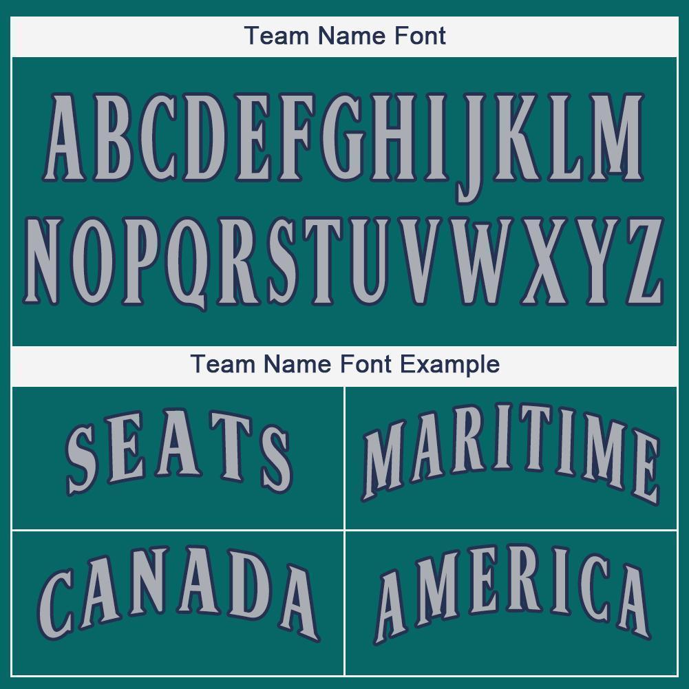 Custom Teal Gray-Navy Baseball Jersey - Sky-Custom