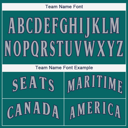 Custom Teal Gray-Navy Baseball Jersey - Sky-Custom