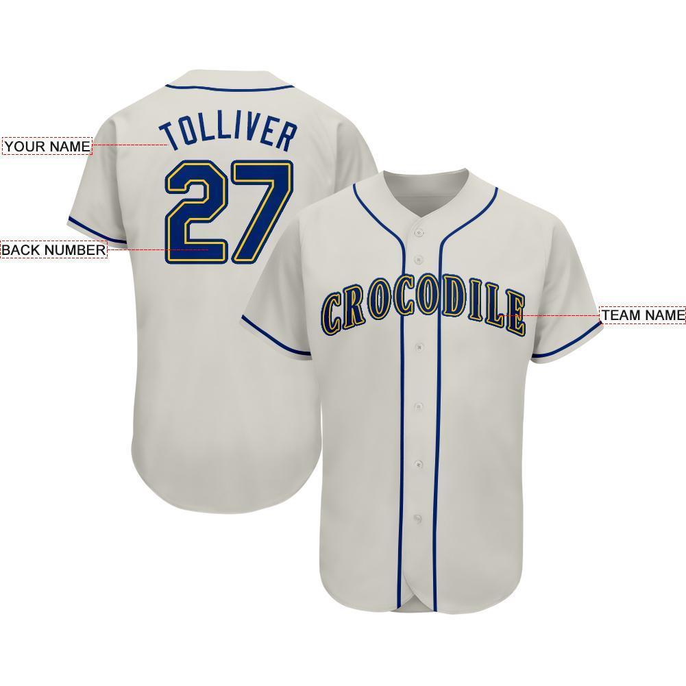 Custom Cream Royal-Gold Baseball Jersey - Sky-Custom