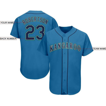 Custom Light Blue Navy-Teal Baseball Jersey - Sky-Custom