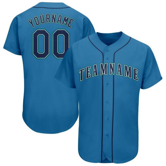 Custom Light Blue Navy-Teal Baseball Jersey - Sky-Custom
