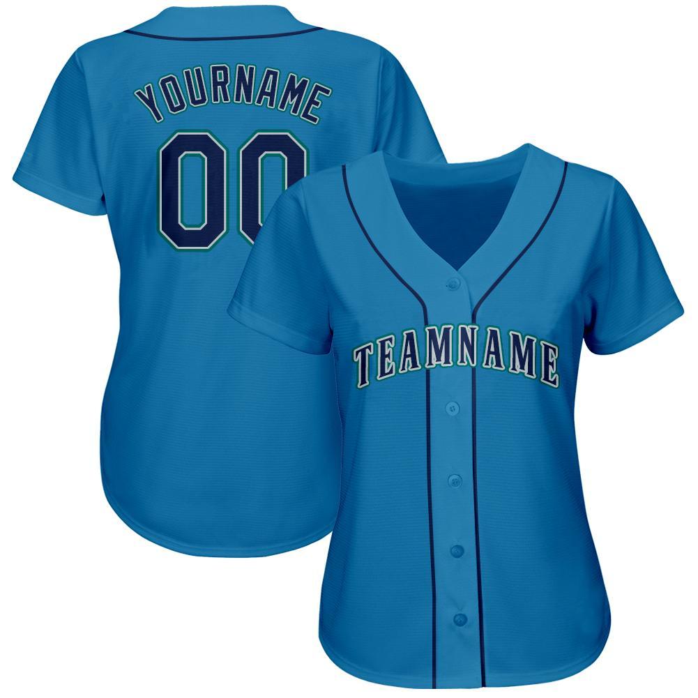 Custom Light Blue Navy-Teal Baseball Jersey - Sky-Custom
