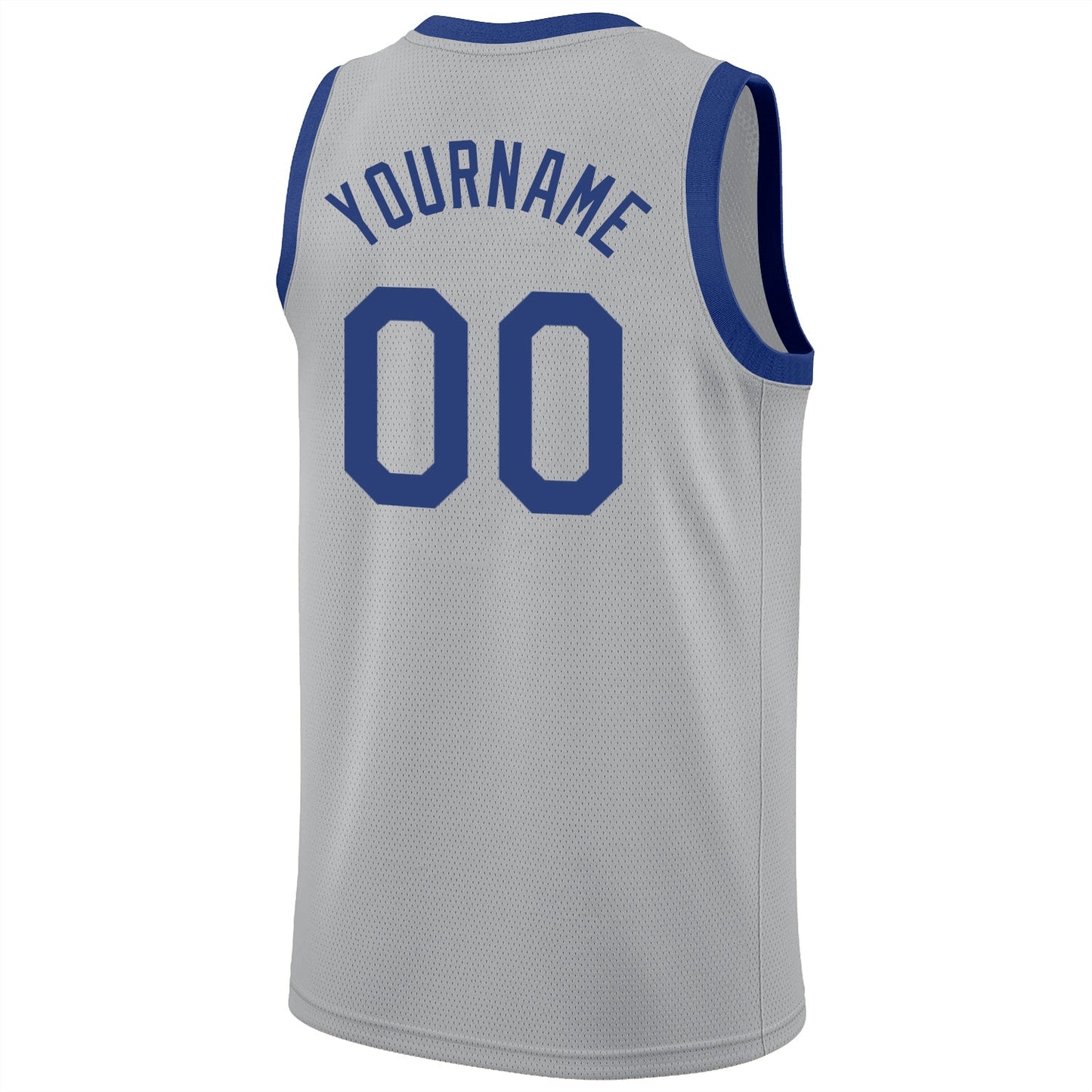 Custom Gray Royal-Red Round Neck Rib-Knit Basketball Jersey - Sky-Custom