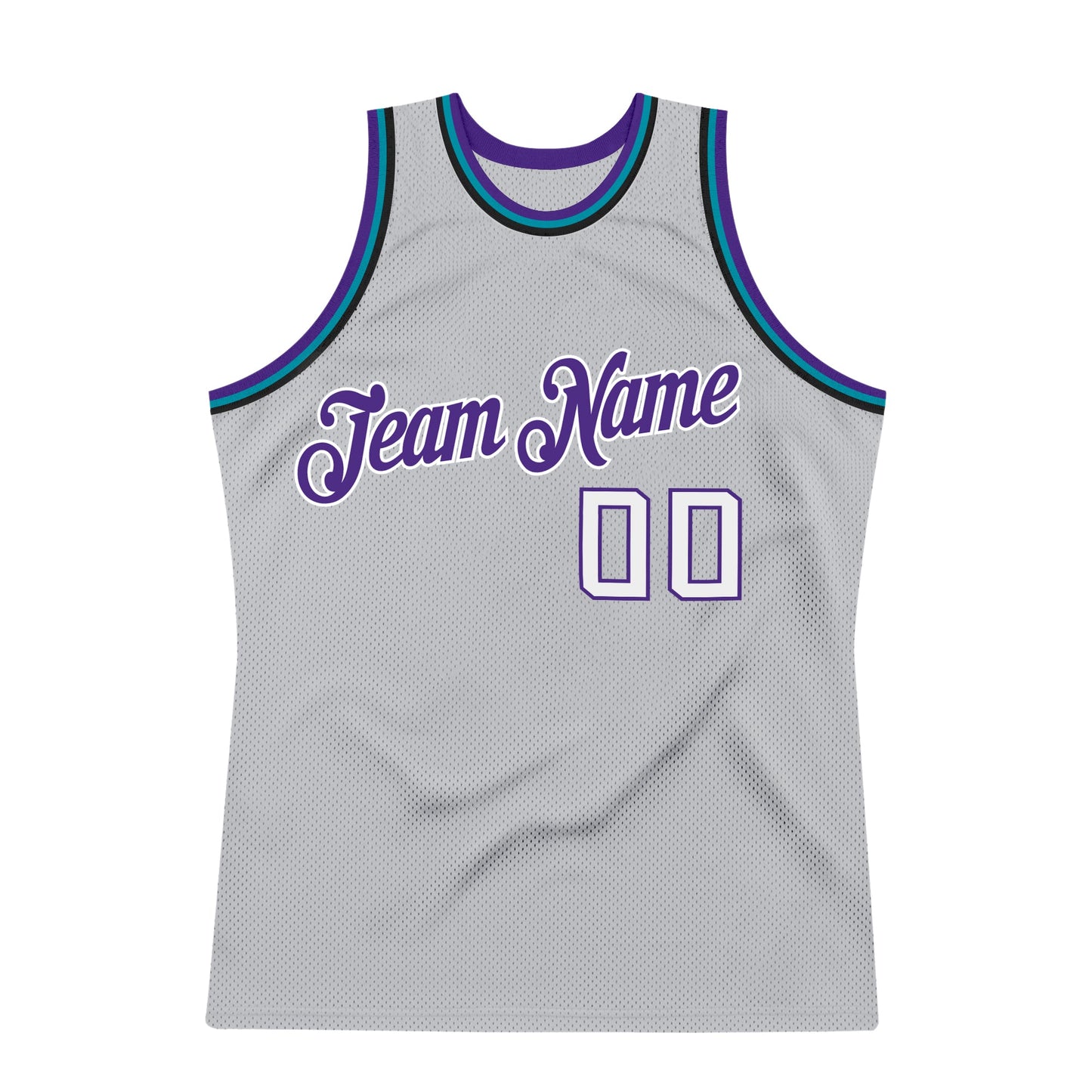 Custom Gray White-Purple Authentic Throwback Basketball Jersey - Sky-Custom