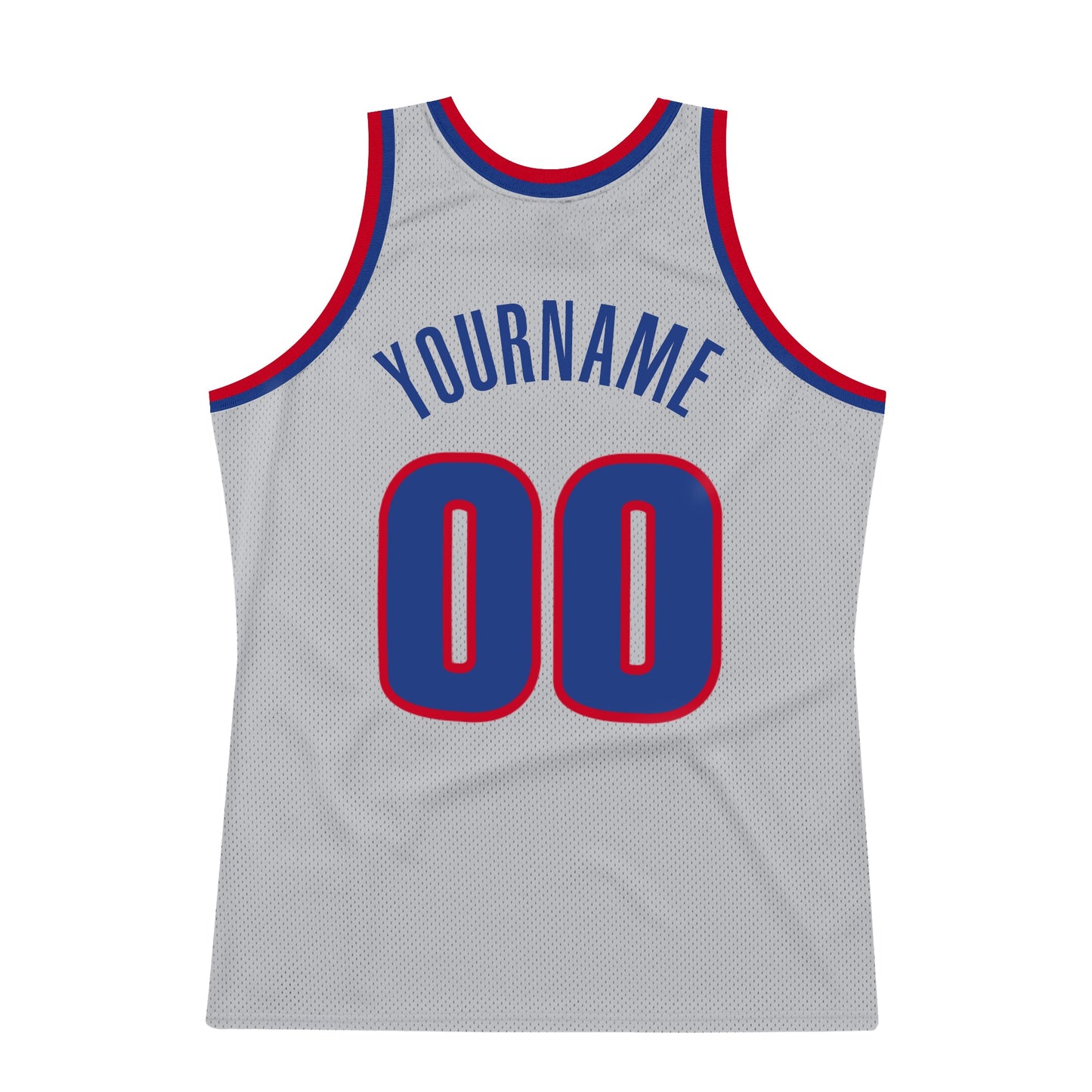Custom Gray Royal-Red Authentic Throwback Basketball Jersey - Sky-Custom