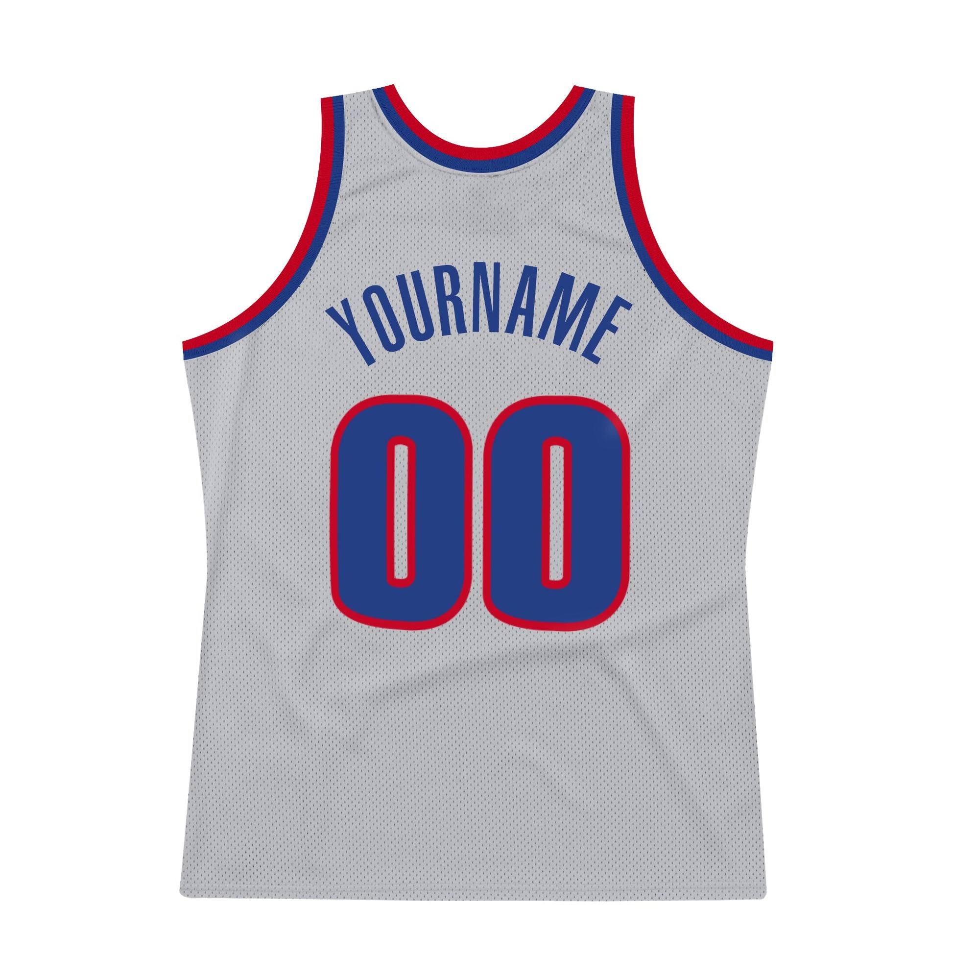 Custom Gray Royal-Red Authentic Throwback Basketball Jersey - Sky-Custom
