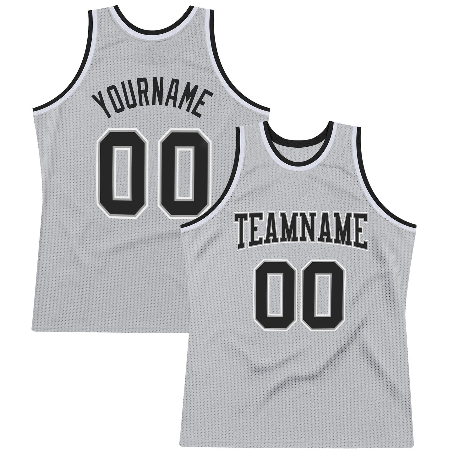 Custom Gray Black-White Authentic Throwback Basketball Jersey - Sky-Custom