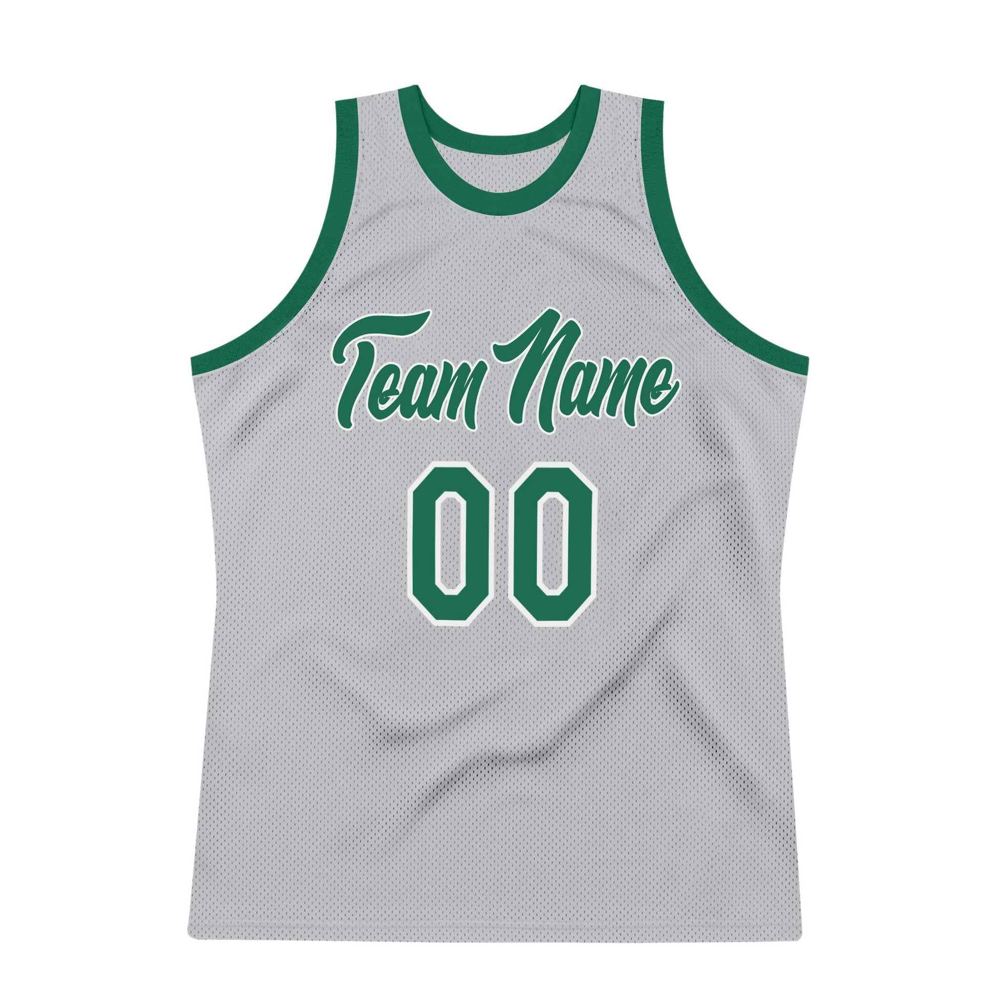 Custom Gray Kelly Green-White Authentic Throwback Basketball Jersey - Sky-Custom
