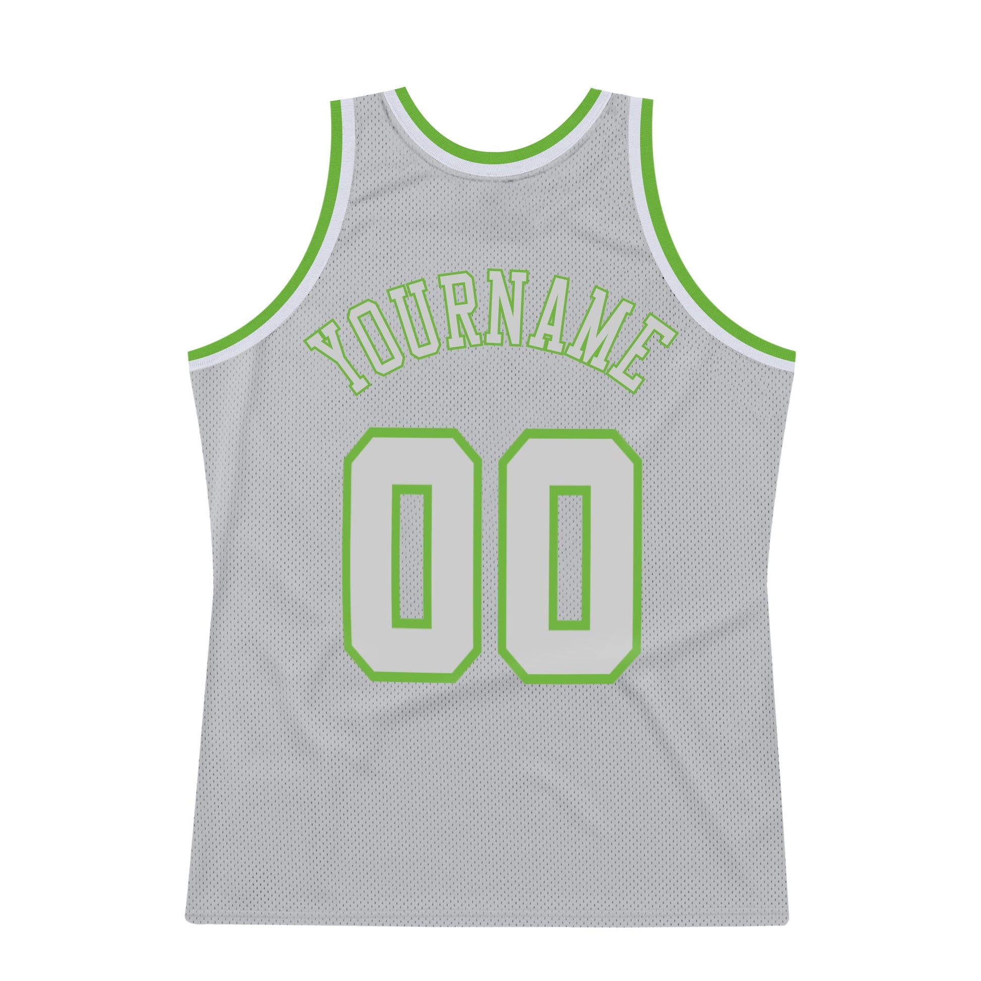 Custom Gray Gray-Neon green Authentic Throwback Basketball Jersey - Sky-Custom