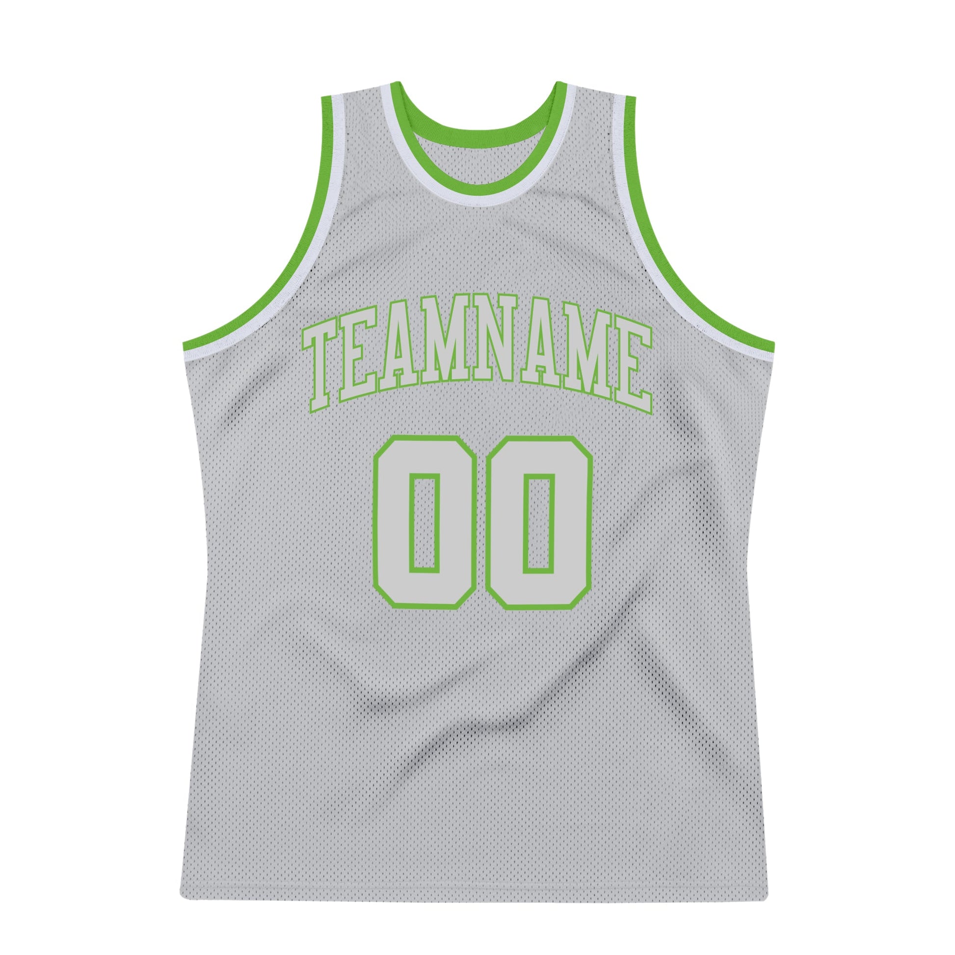 Custom Gray Gray-Neon green Authentic Throwback Basketball Jersey - Sky-Custom