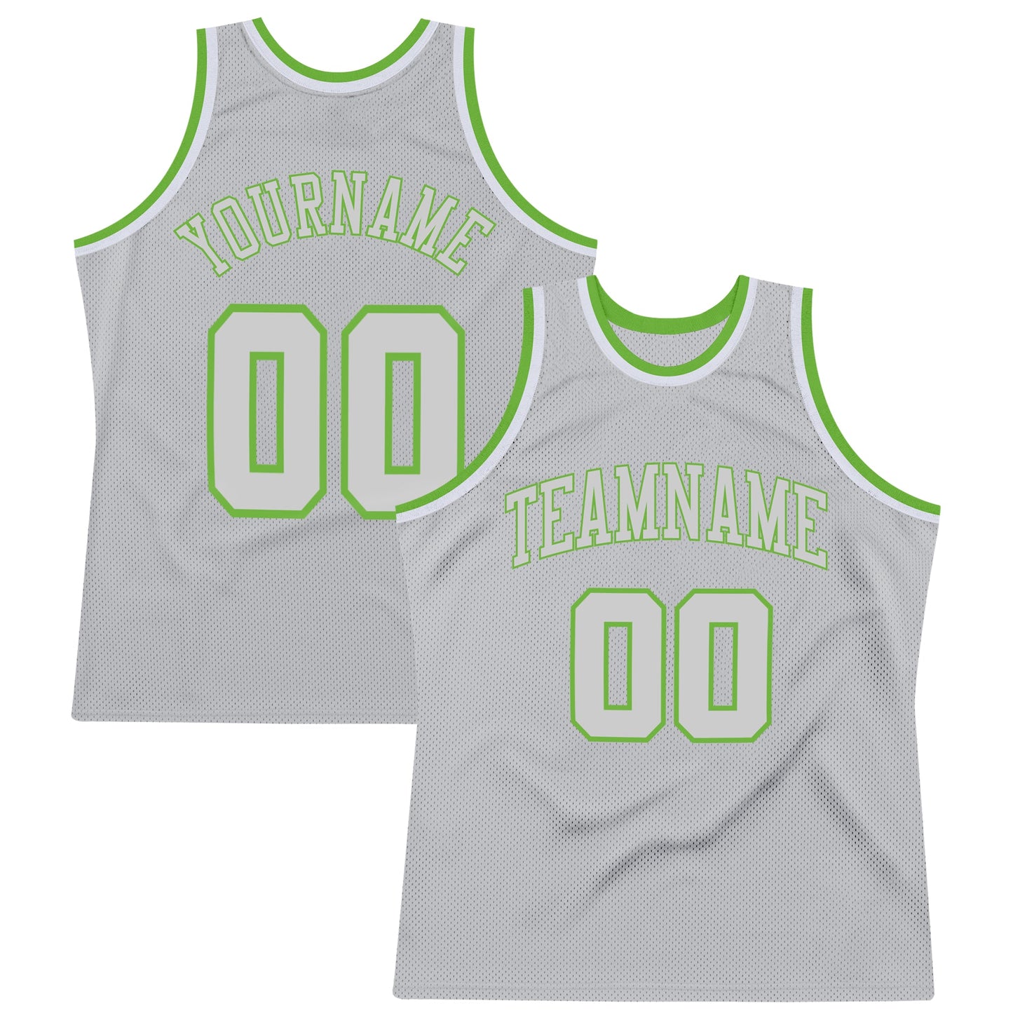 Custom Gray Gray-Neon green Authentic Throwback Basketball Jersey - Sky-Custom