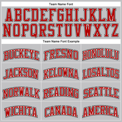 Custom Gray Black Pinstripe Red-White Authentic Basketball Jersey - Sky-Custom