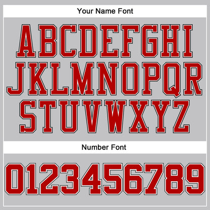 Custom Gray Black Pinstripe Red-White Authentic Basketball Jersey - Sky-Custom