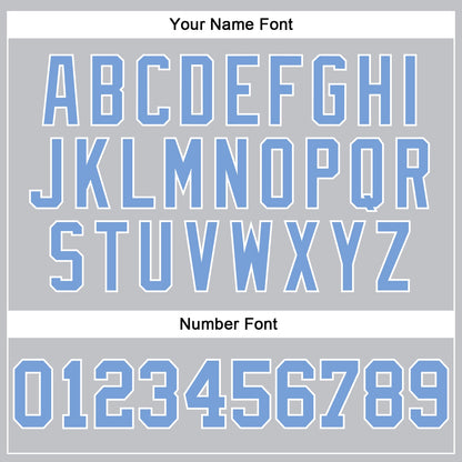 Custom Gray Light Blue-White Authentic Throwback Basketball Jersey - Sky-Custom