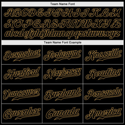 Custom Black Snakeskin Black-Old Gold 3D Pattern Design Authentic Baseball Jersey - Sky-Custom