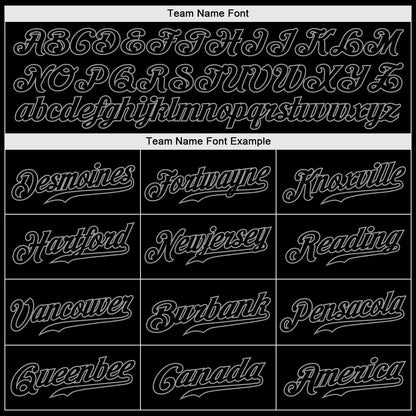 Custom Black Snakeskin Black-Gray 3D Pattern Design Authentic Baseball Jersey - Sky-Custom