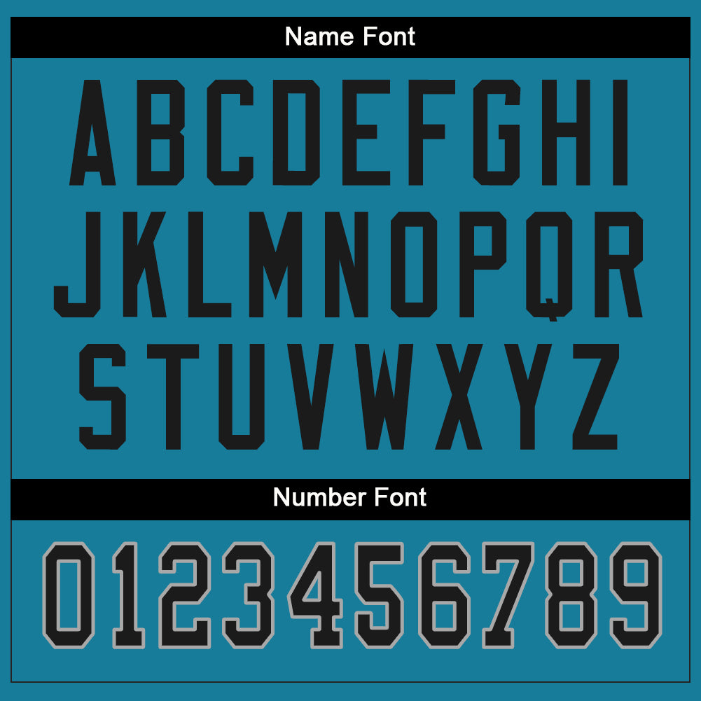 Custom Panther Blue Black-White Mesh Split Fashion Football Jersey - Sky-Custom