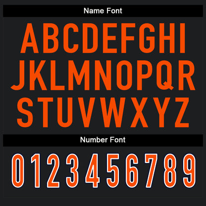 Custom Black Orange-White Mesh Split Fashion Football Jersey - Sky-Custom