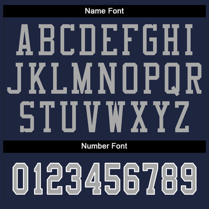 Custom Navy Gray-White Mesh Split Fashion Football Jersey - Sky-Custom