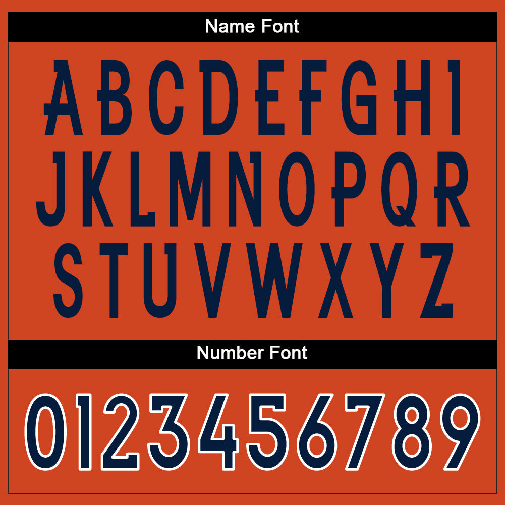 Custom Orange Navy-White Mesh Split Fashion Football Jersey - Sky-Custom