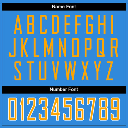 Custom Powder Blue Gold-White Mesh Split Fashion Football Jersey - Sky-Custom