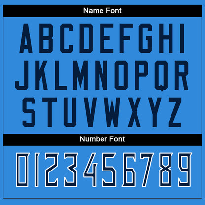 Custom Powder Blue Navy-White Mesh Split Fashion Football Jersey - Sky-Custom